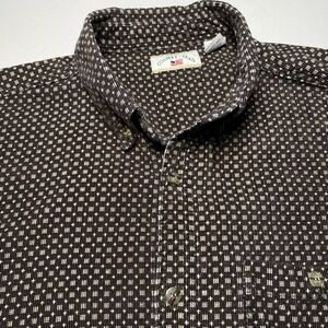 90s Y2K County Seat Corduroy Shirt XL Mens L/S Brown Geometric Retro